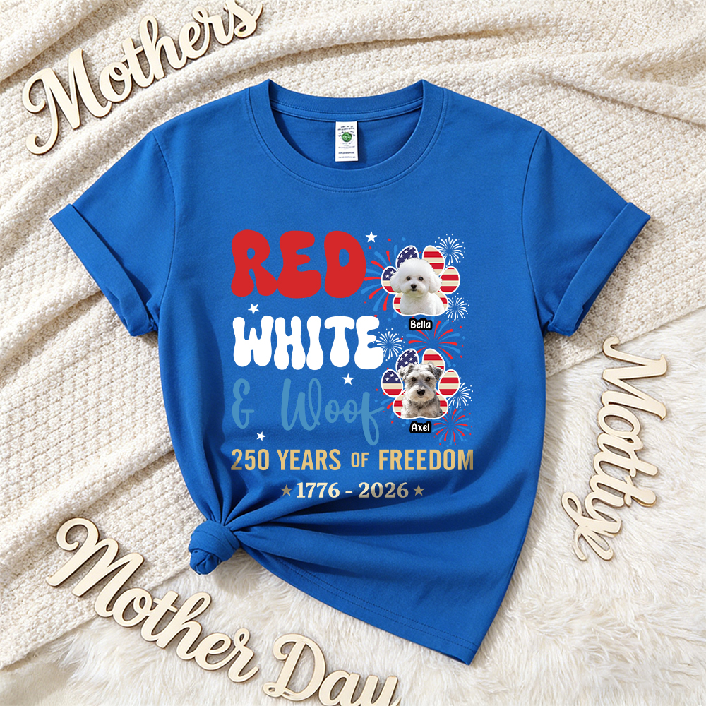 Personalized Red White Woof Shirt For Pet Lovers | inCloth84