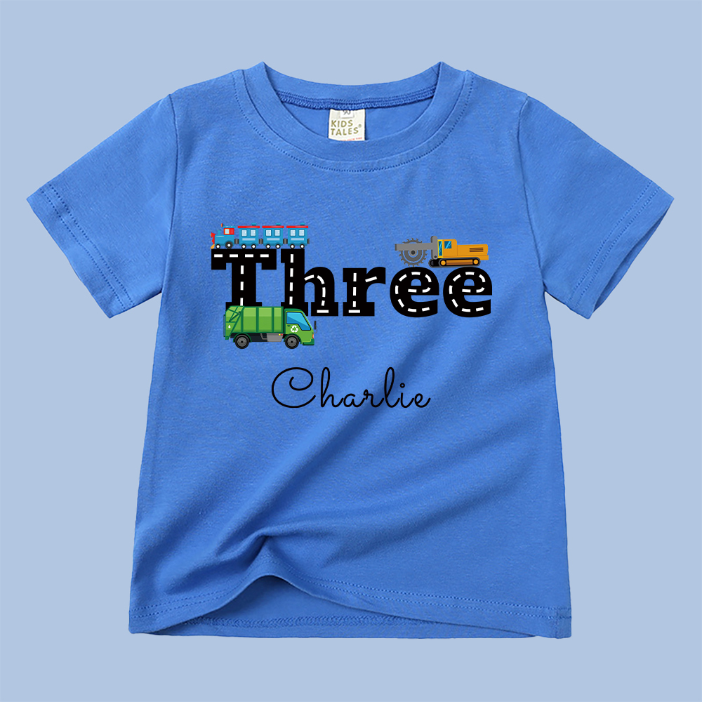 Personalized Kid Transportation Vehicle Party Birthday T-Shirt | inTee16