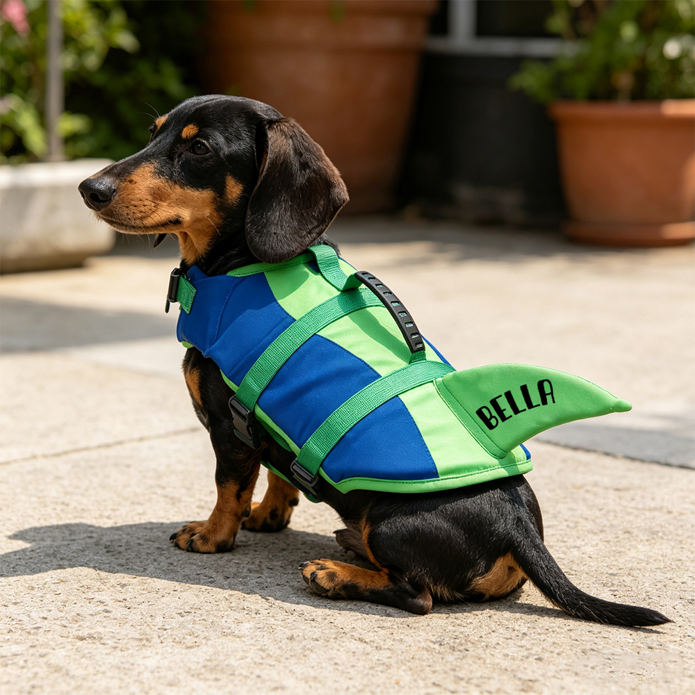 Personalized Name Summer Shark Pet Life Jacket | inCloth96
