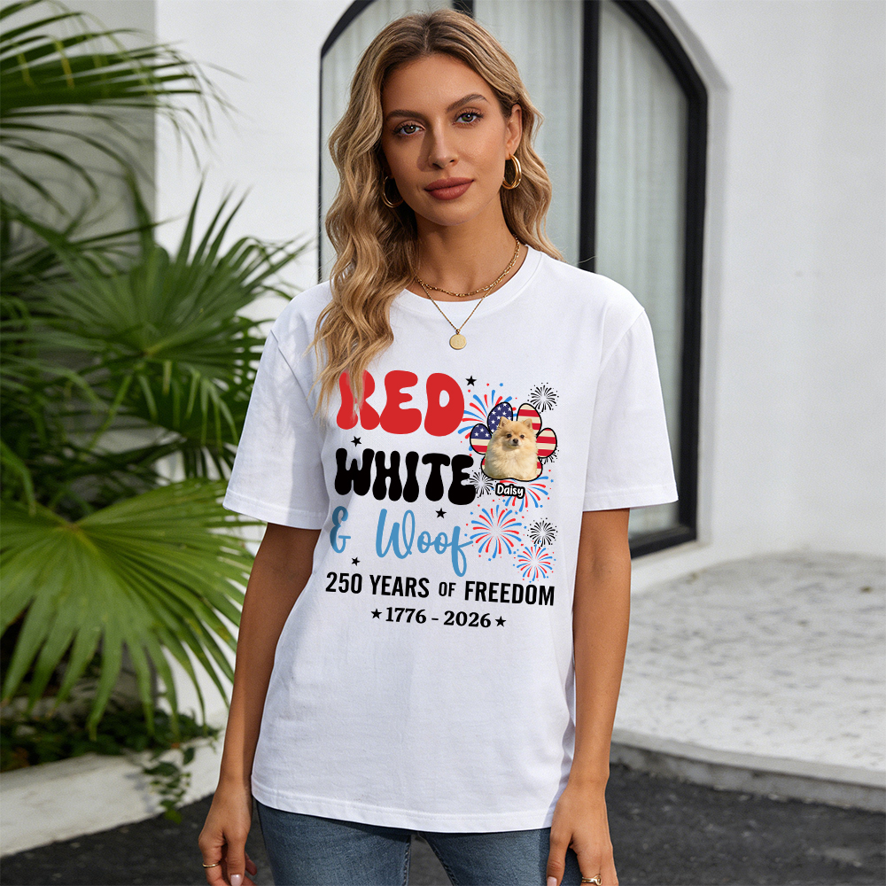Personalized Red White Woof Shirt For Pet Lovers | inCloth84