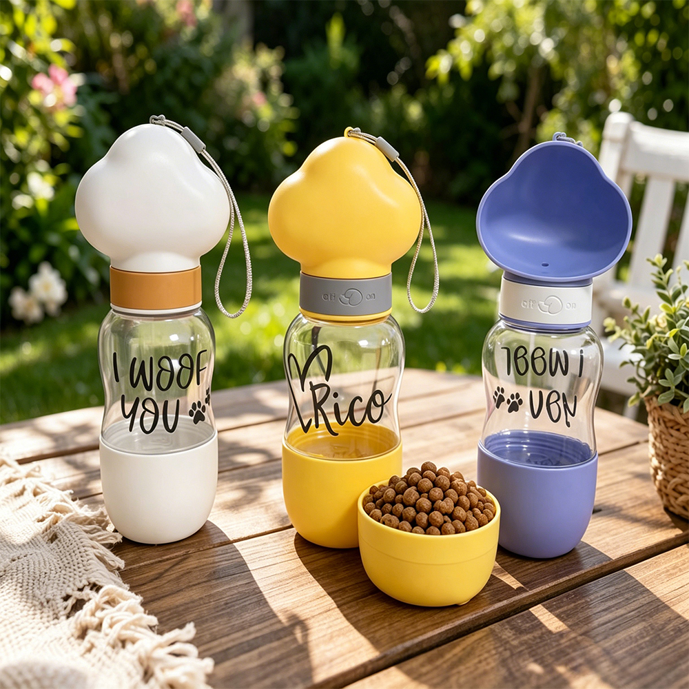 Personalized Pet Water Bottle With Food Container | inAccs55