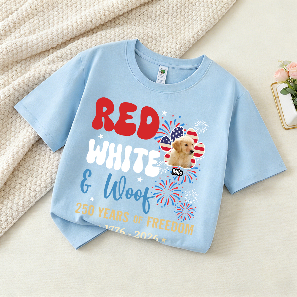 Personalized Red White Woof Shirt For Pet Lovers | inCloth84