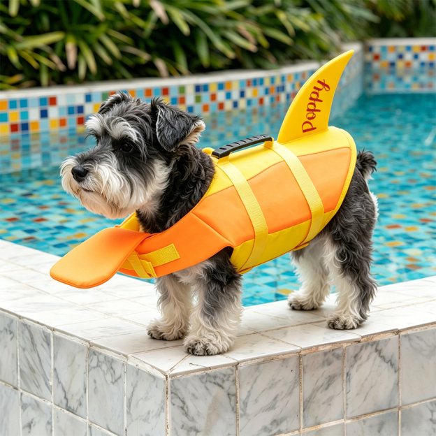 Personalized Name Summer Shark Pet Life Jacket | inCloth96