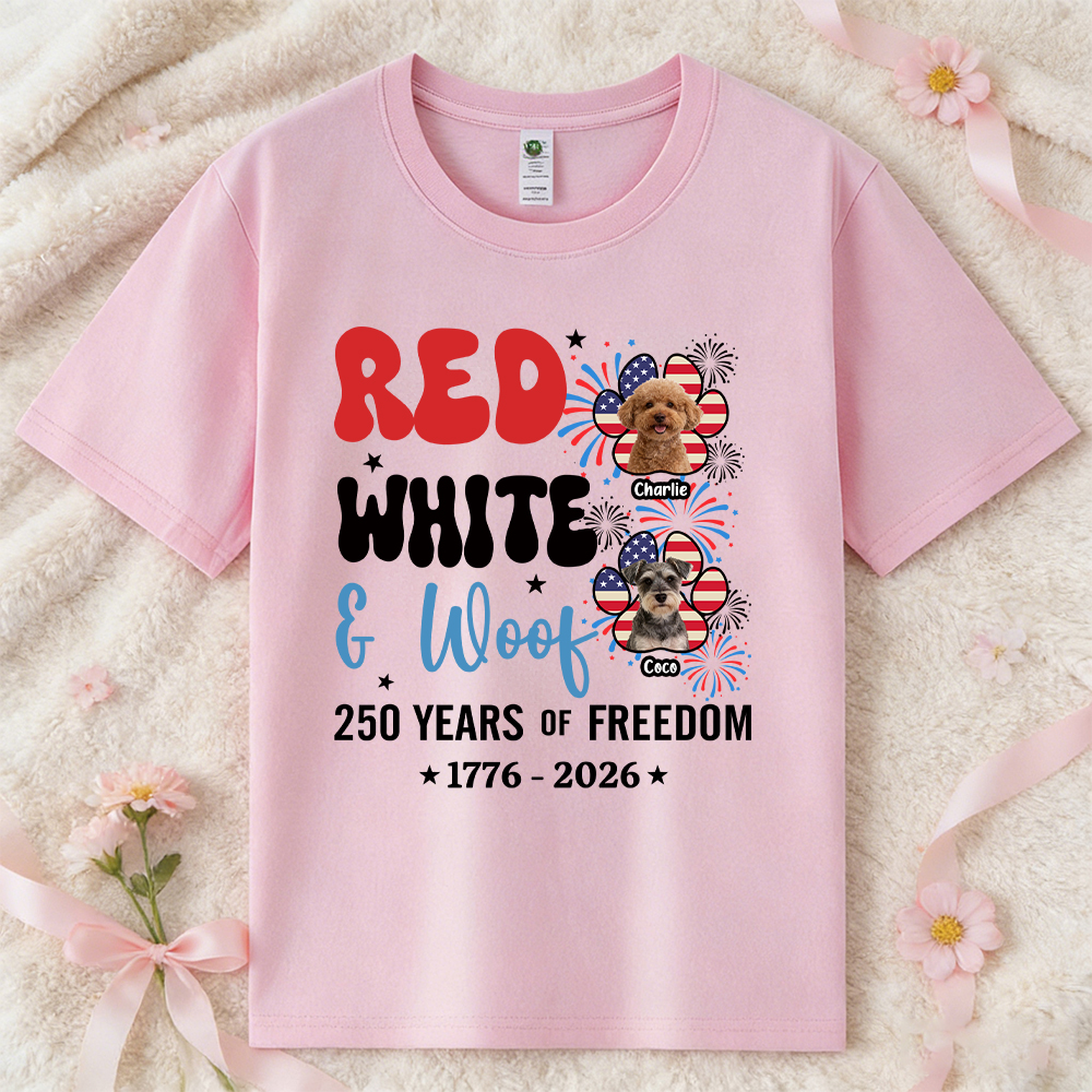Personalized Red White Woof Shirt For Pet Lovers | inCloth84