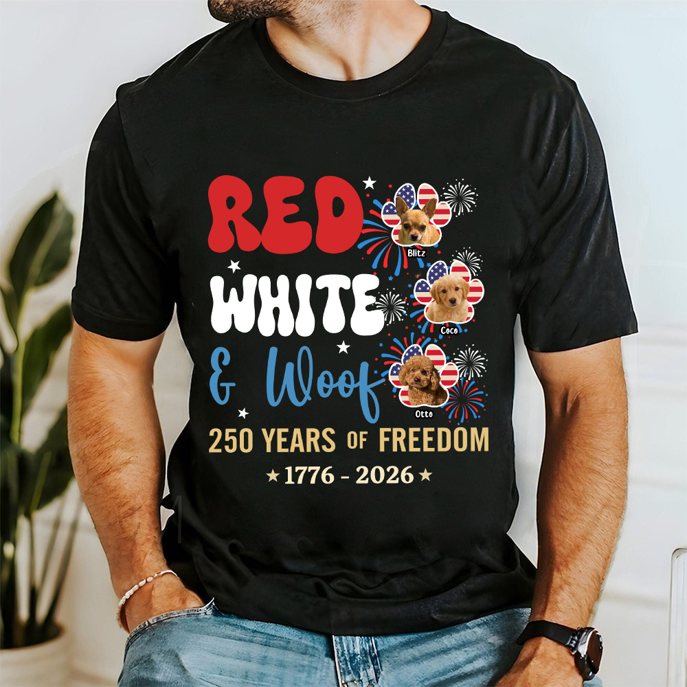 Personalized Red White Woof Shirt For Pet Lovers | inCloth84
