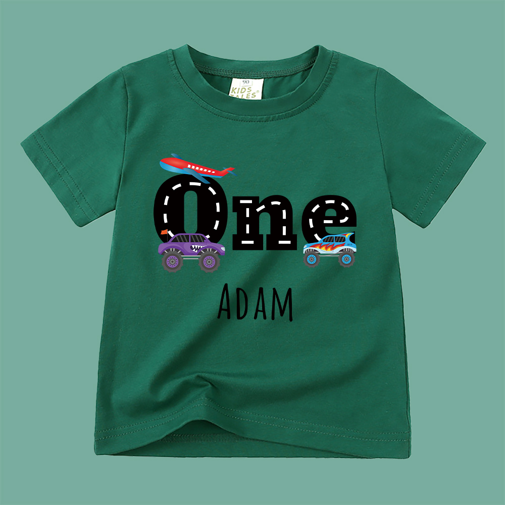 Personalized Kid Transportation Vehicle Party Birthday T-Shirt | inTee16