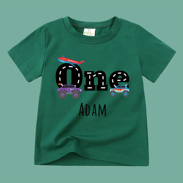 Personalized Kid Transportation Vehicle Party Birthday T-Shirt | inTee16