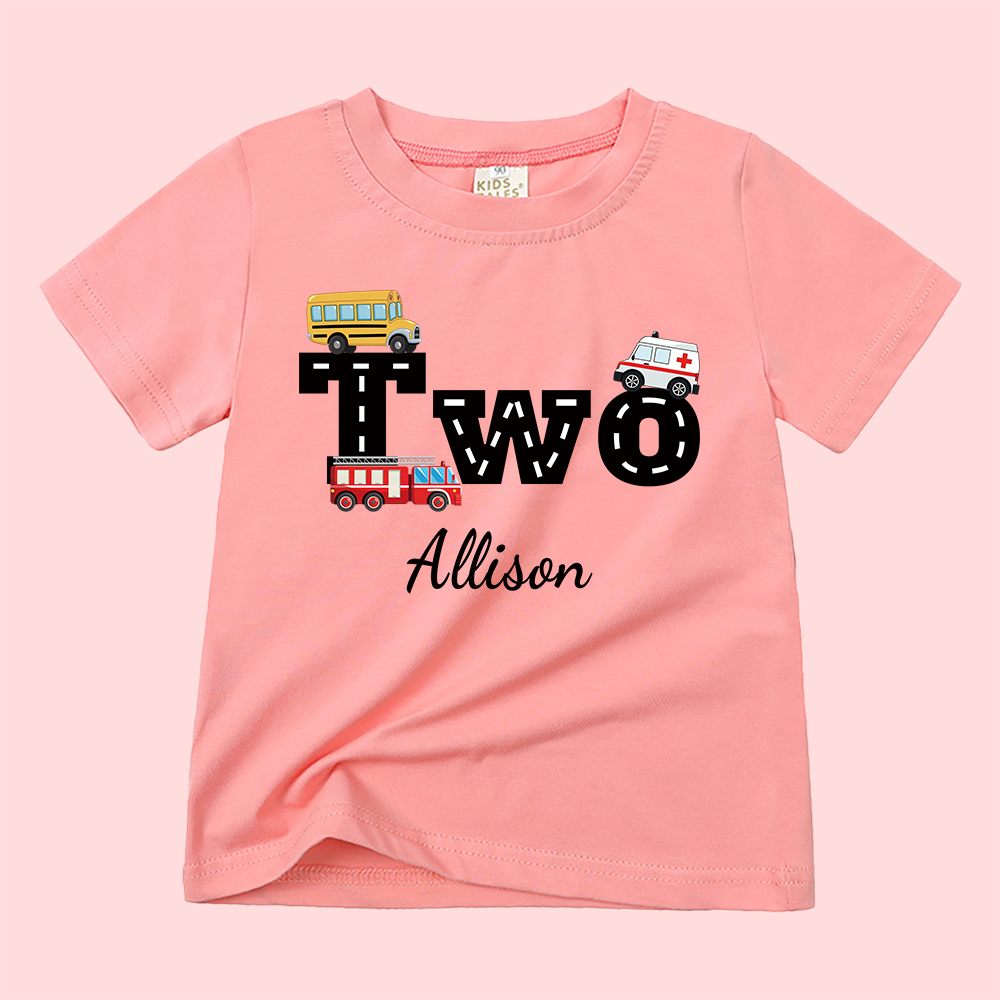 Personalized Kid Transportation Vehicle Party Birthday T-Shirt | inTee16
