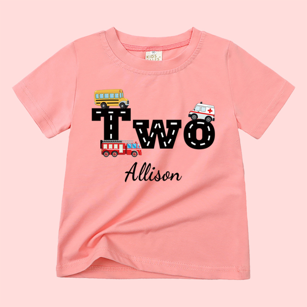 Personalized Kid Transportation Vehicle Party Birthday T-Shirt | inTee16