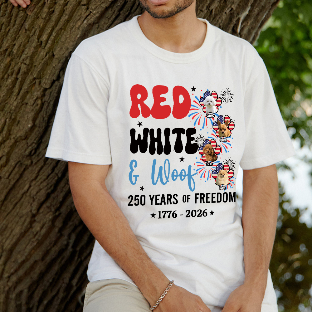 Personalized Red White Woof Shirt For Pet Lovers | inCloth84