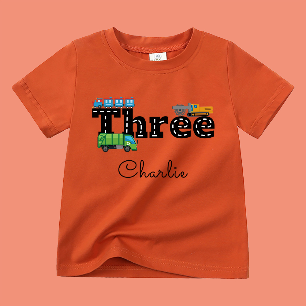 Personalized Kid Transportation Vehicle Party Birthday T-Shirt | inTee16