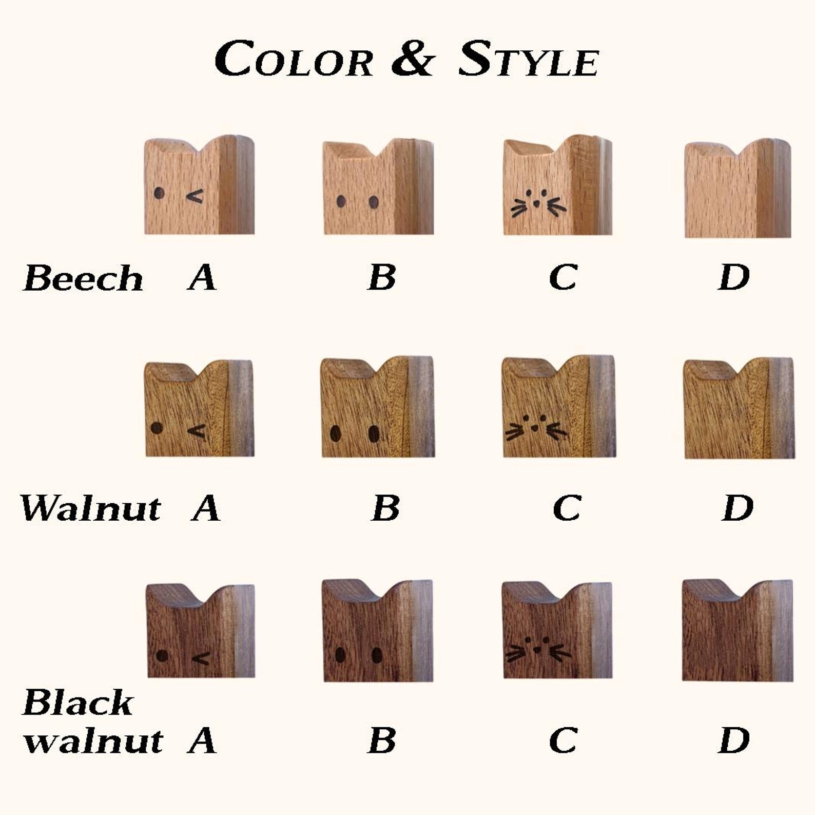 Personalized Wooden Cat Whisker Magnetic Holder | inAccs17