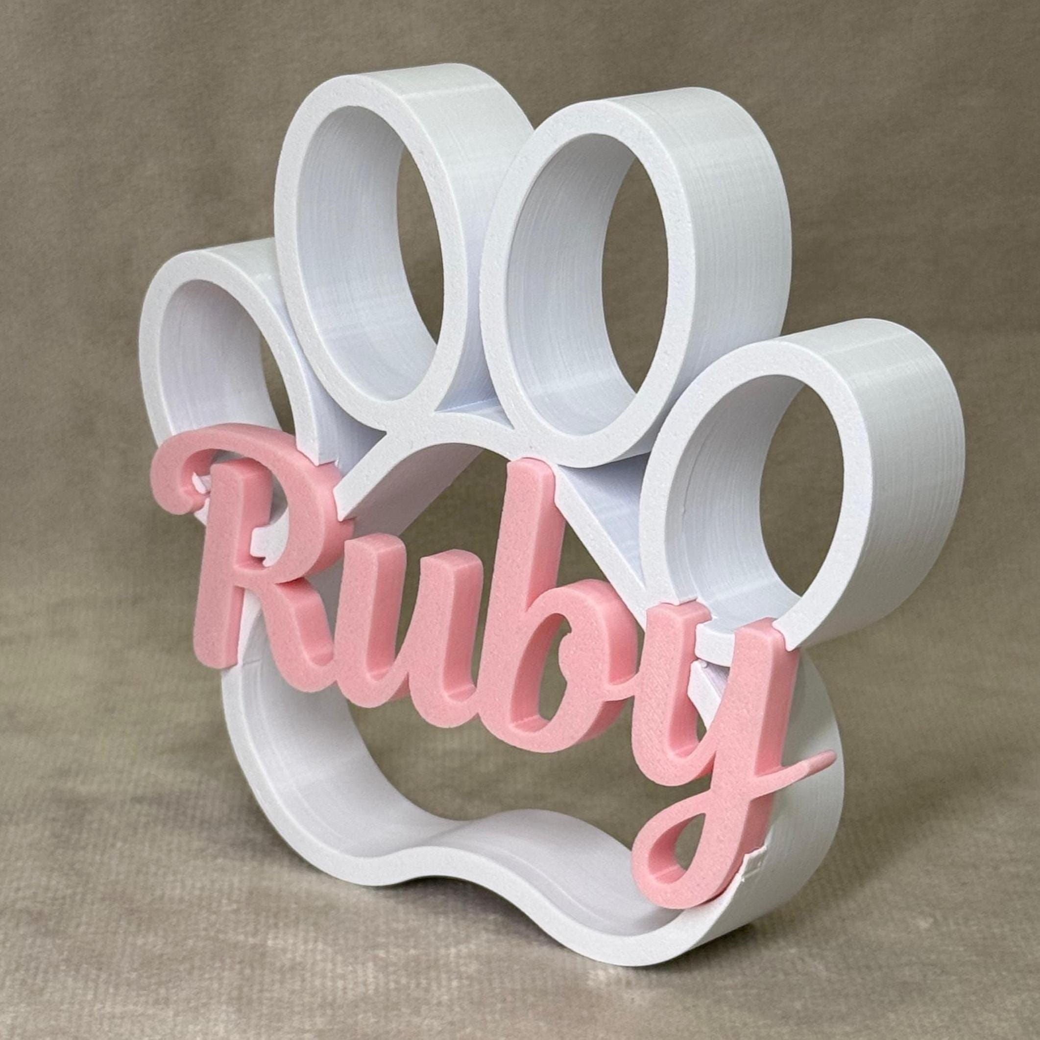 Personalized 3D Print Dog Paw With Name Ornament | inAccs29