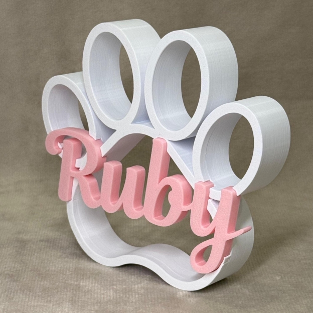 Personalized 3D Print Dog Paw With Name Ornament | inAccs29