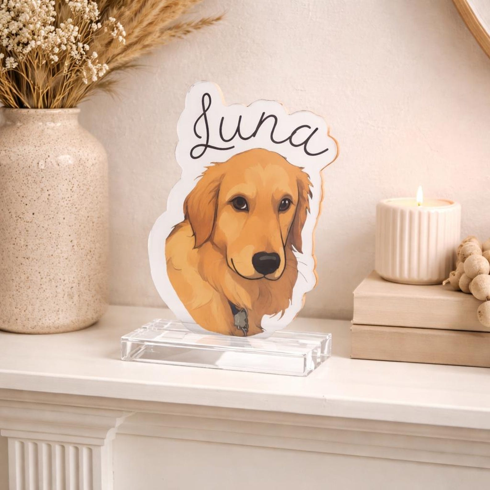 Personalized Acrylic Pet Portrait Statue Keepsake | inAccs39