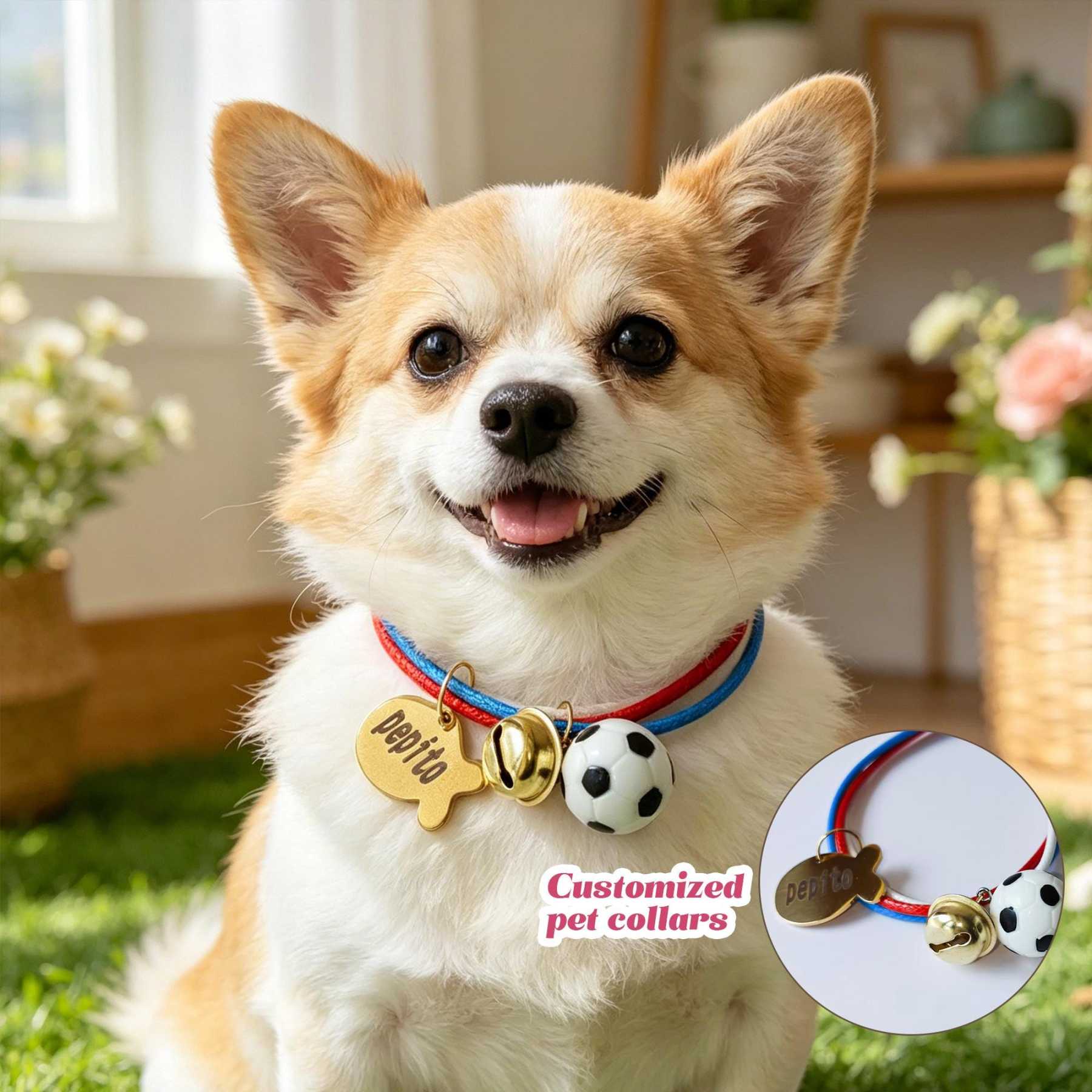 Personalized Engraved Name Soccer Pet Collar | inAccs50