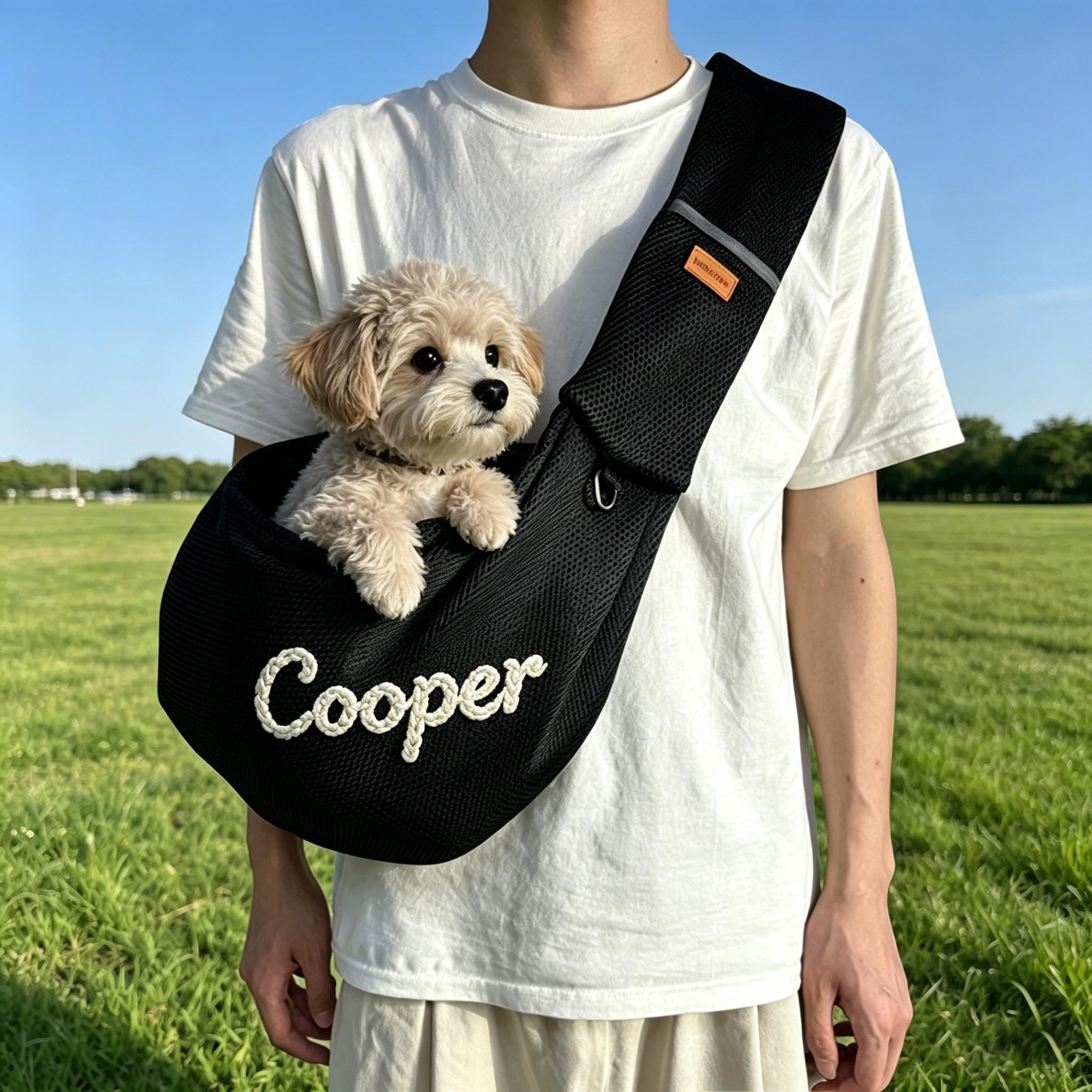 Personalized Hand-Embroidered Breathable Mesh Pet Carrier | inBag92