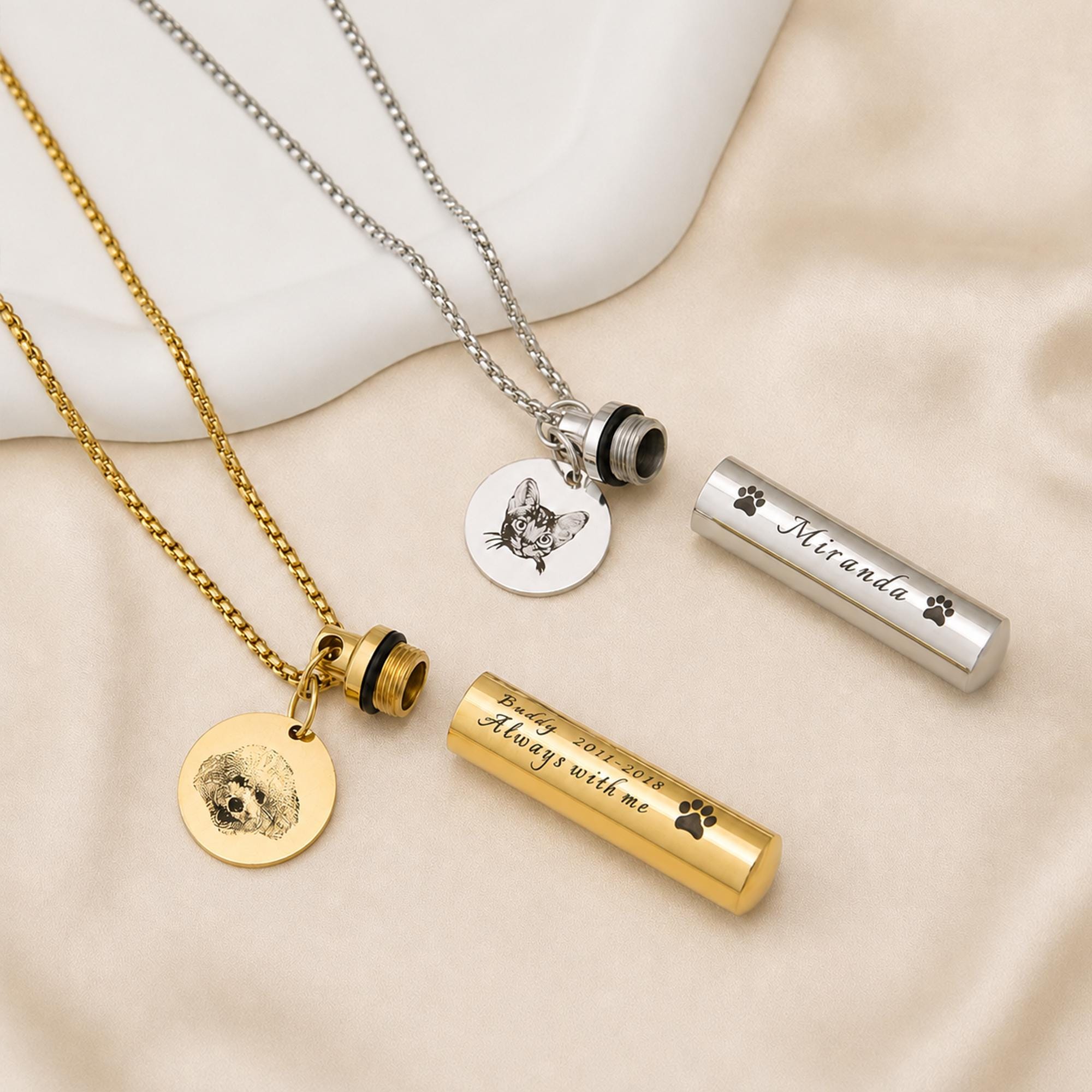 Personalized Name Pet Portrait Commemorative Necklace | inAccs65