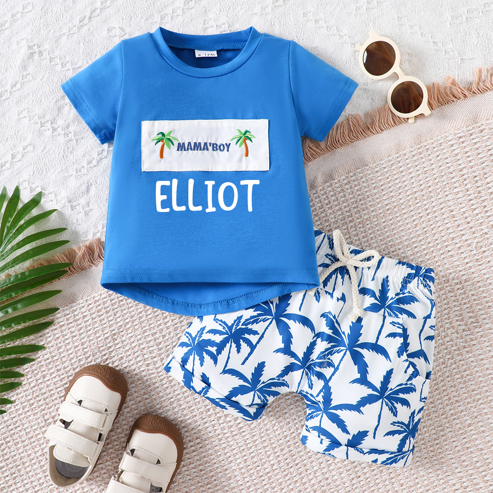 Personalized Boys Summer Vibe T-Shirt and Shorts Set | inSet48