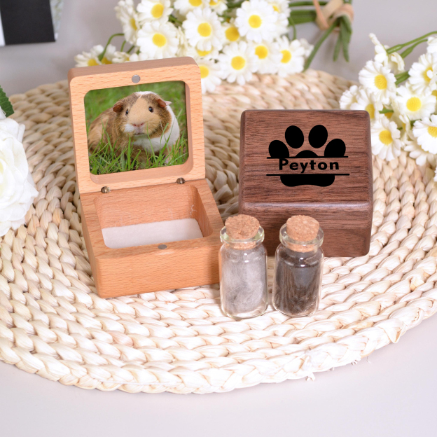 Personalized Engraving Name Wooden Pet fur Keepsake | KKPet238