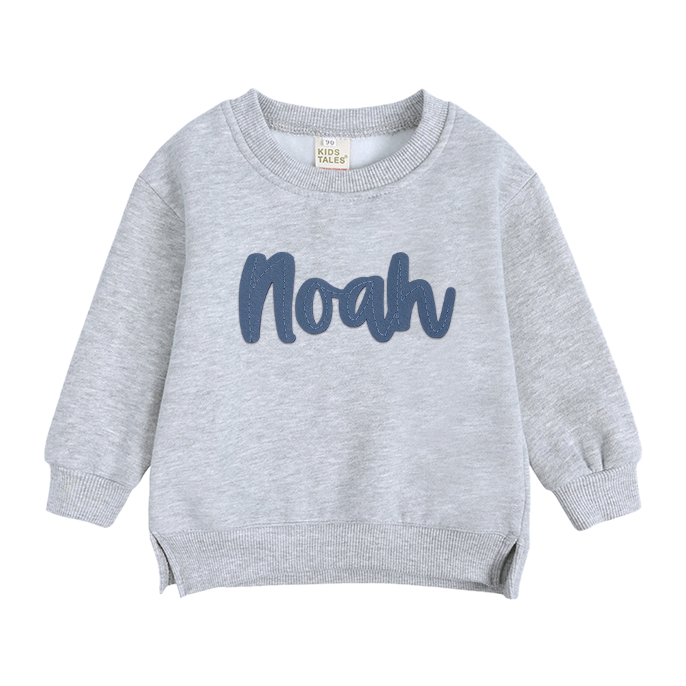 Personalized Hand-Embroidered Kid Cozy Soft Crewneck Sweatshirt | inSw