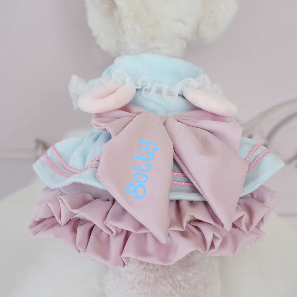Personalized Name Pet Bowknot Dress | KKPet439