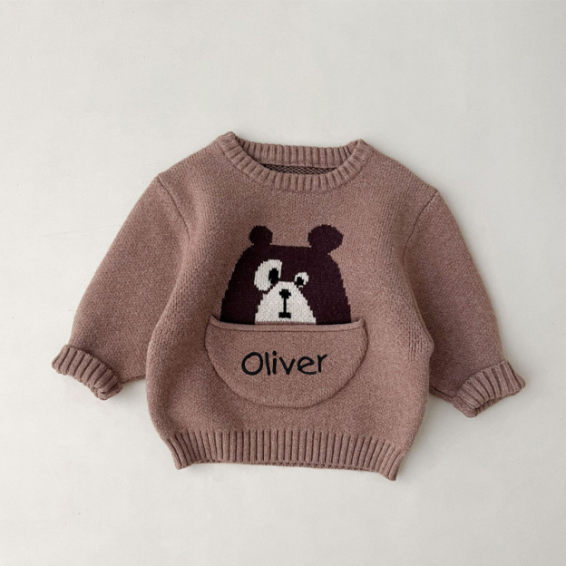 Personalized Embroidered Cute Animal Kids Sweater | inSweater03