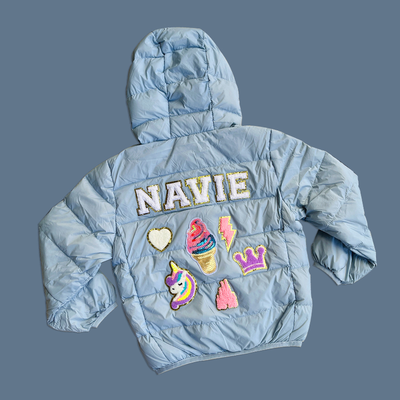Personalized Hand Patch Kids Lightweight Puffer Jacket | inJacket05