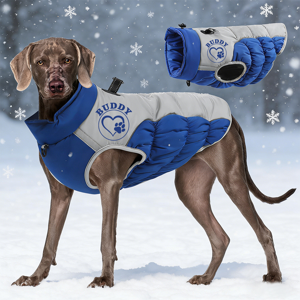 Personalized Pet Winter Warm Reflective Safety Puffer Vest | BKPet308