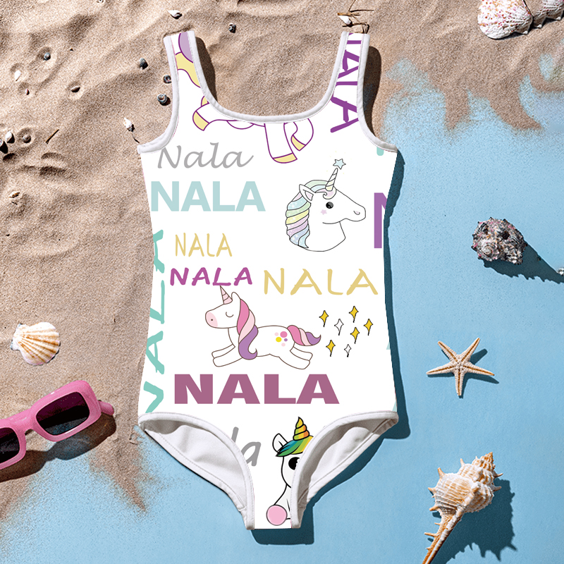 Personalized Unicorn Pattern Swimsuit for Summer | InSwin07