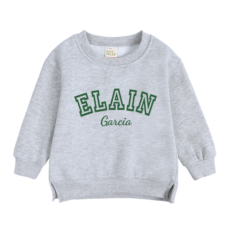 Personalized Kid Puff Vinyl Name Crewneck Sweatshirt | insweatshirt58