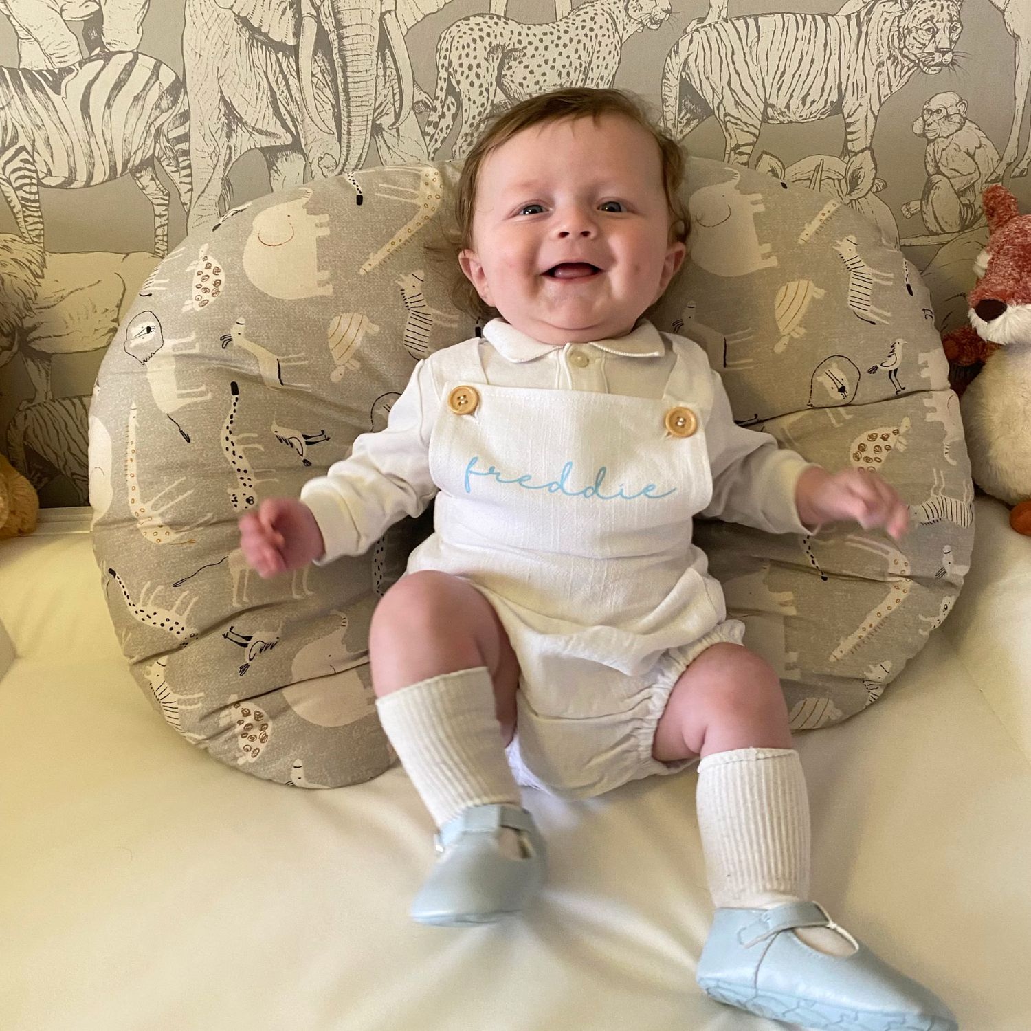 Personalized Embroidery Baby Suspender Triangle Jumpsuit Romper | inRomper25