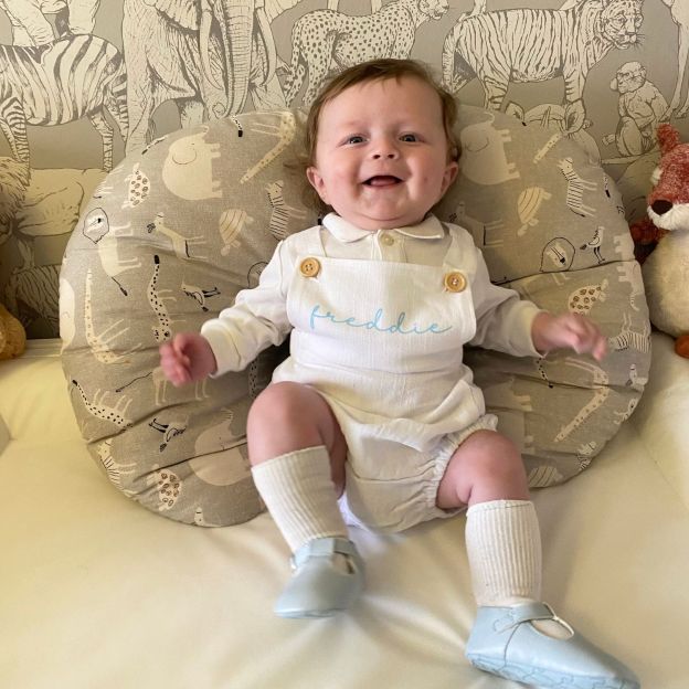 Personalized Embroidery Baby Suspender Triangle Jumpsuit Romper | inRomper25