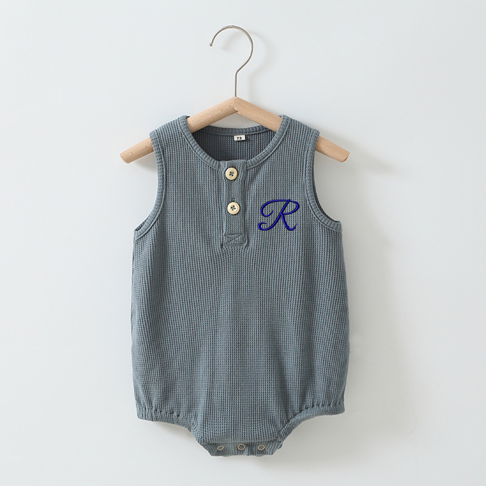 Personalized Embroidery Waffle Baby Cozy Soft Romper | inRomper31