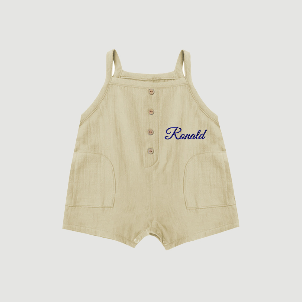 Personalized Embroidery Baby Cotton Muslin Romper | inRomper33