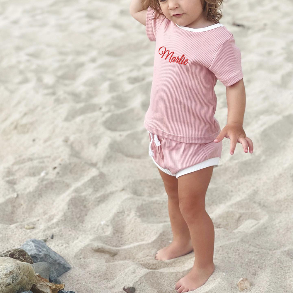 Personalized Embroidery Baby Cotton Cozy Soft Colourful Outfit Set | inSet45