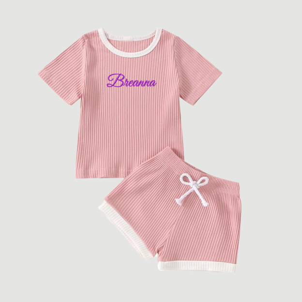 Personalized Embroidery Baby Cotton Cozy Soft Colourful Outfit Set | inSet45