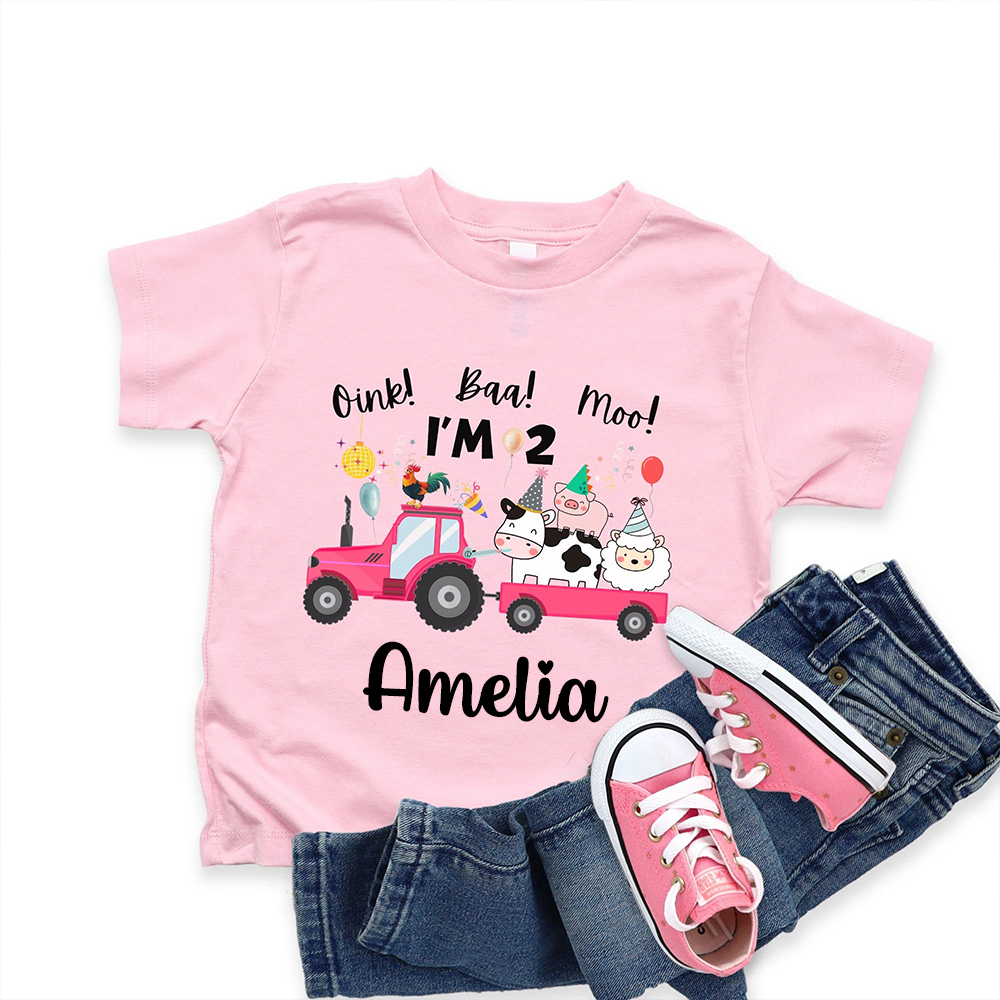 Personalized Kid Cute Farm Animal Party Birthday T-Shirt | inTee17