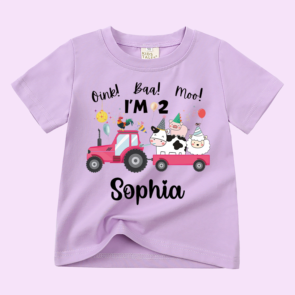 Personalized Kid Cute Farm Animal Party Birthday T-Shirt | inTee17