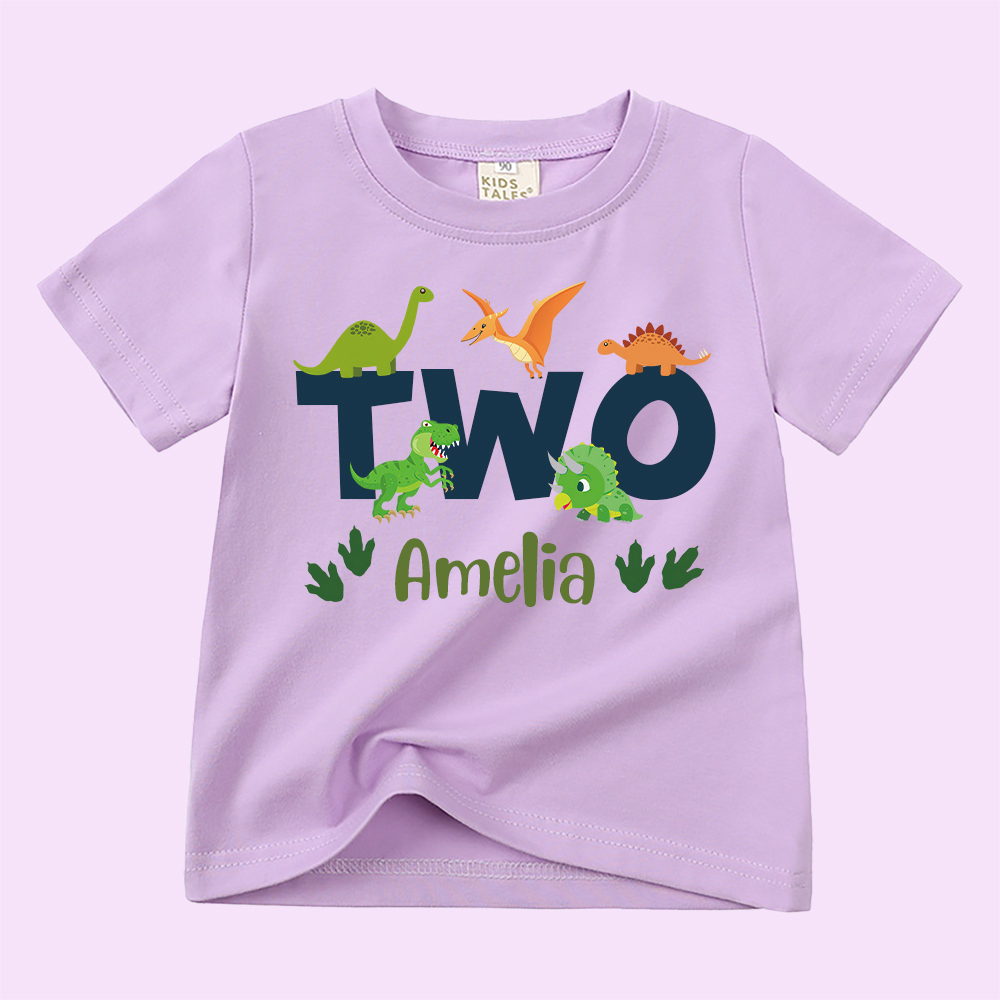 Personalized Kid Jurassic Dinosaur Party Birthday T-Shirt | inTee18