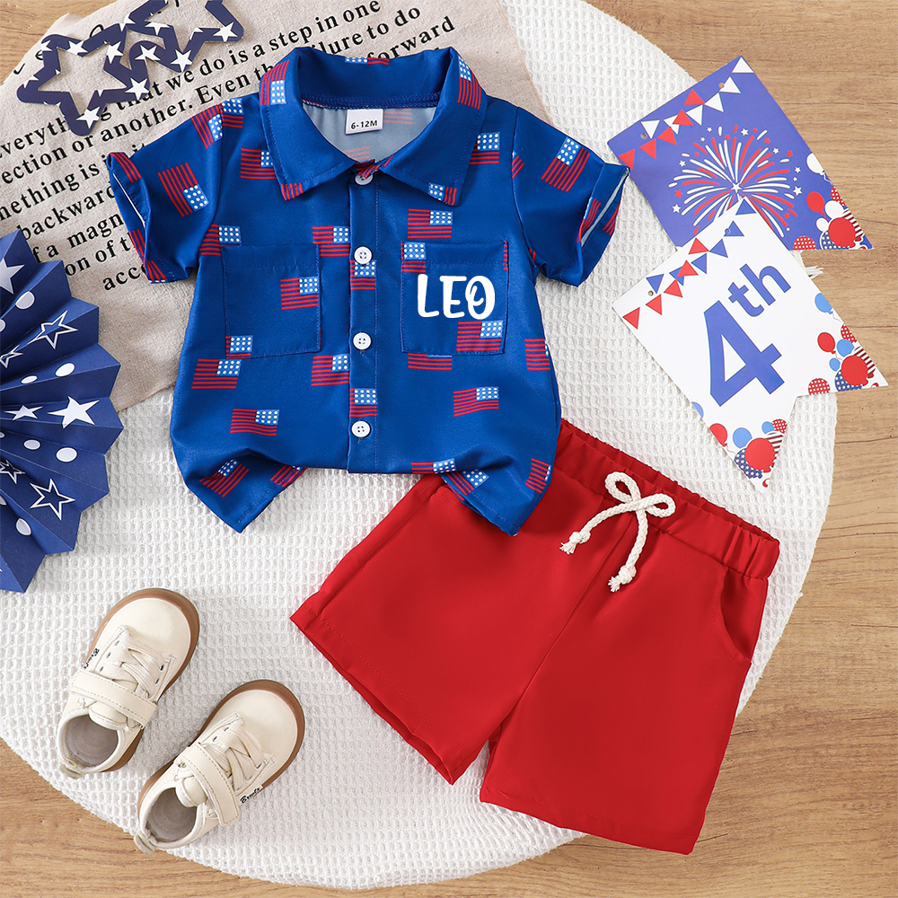 Personalized Boys The 4th Of July Shirt and Shorts Set | inSet55