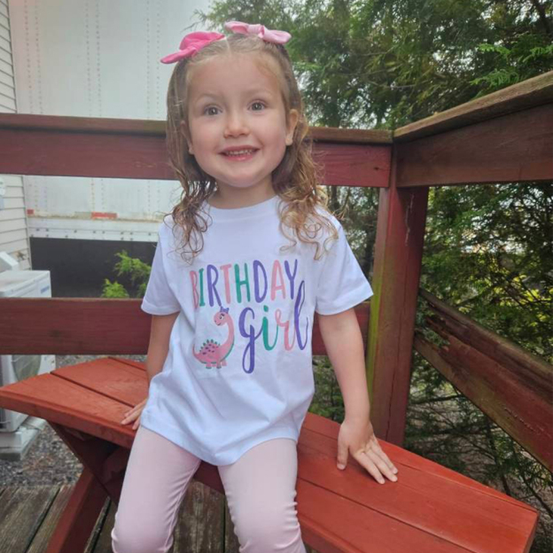 Personalized Cute Dinosaur Girl Birthday T-Shirt | inBirth17