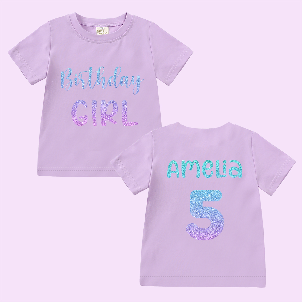Personalized Colourful Birthday Girl Birthday T-Shirt | inBirth28