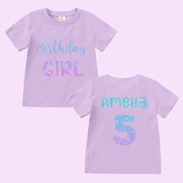 Personalized Colourful Birthday Girl Birthday T-Shirt | inBirth28