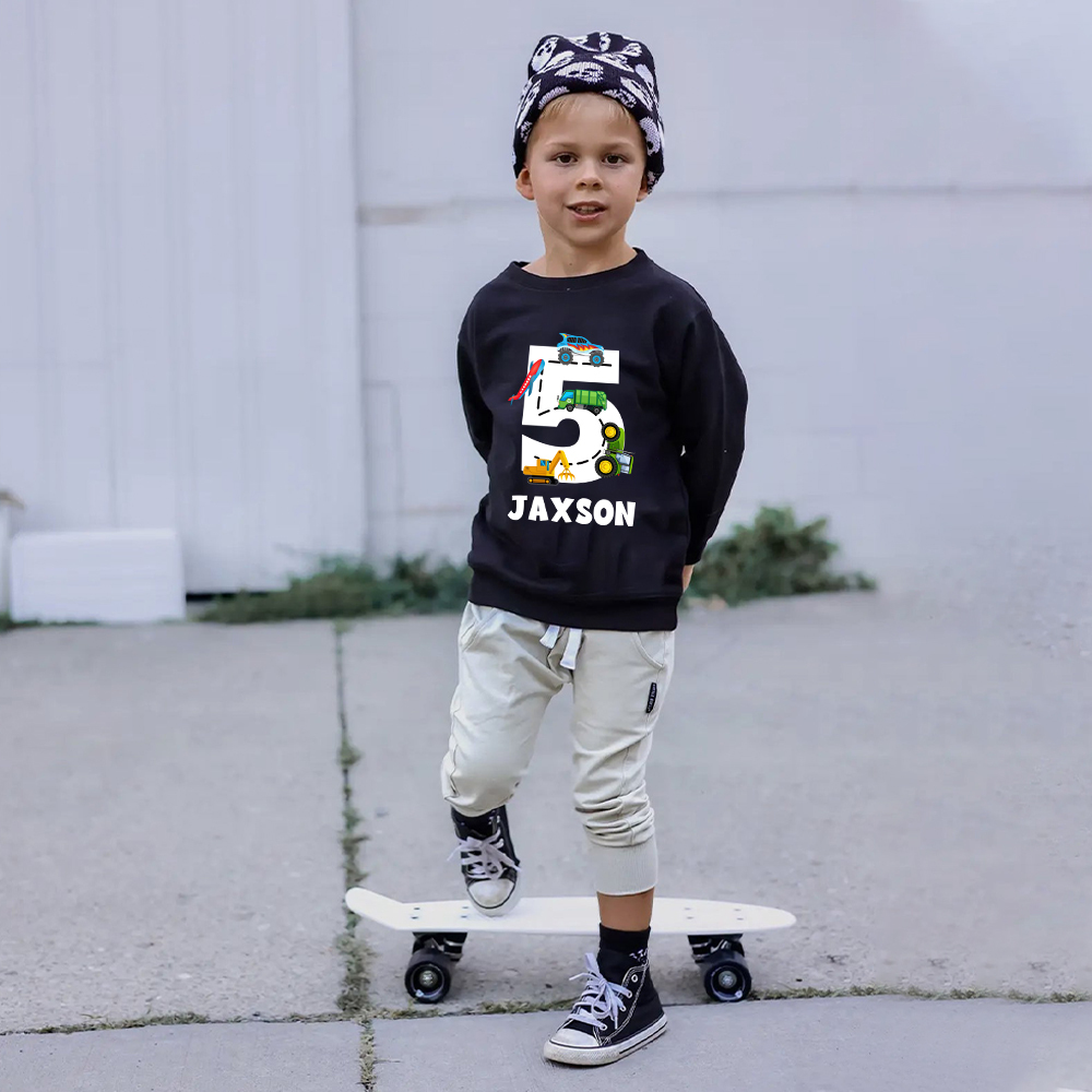 Personalized Kid Transportation Vehicle Party Birthday Sweatshirt | inSweatshirt75