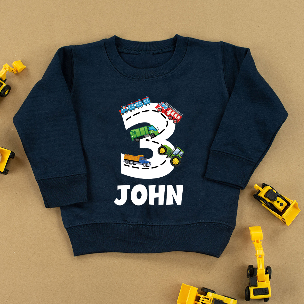 Personalized Kid Transportation Vehicle Party Birthday Sweatshirt | inSweatshirt75
