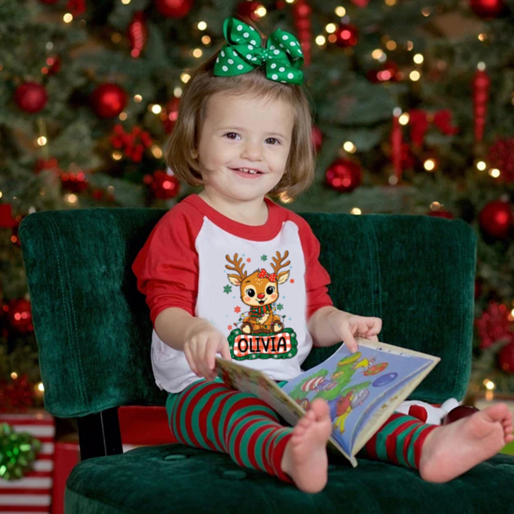 Personalized Kid Cozy Christmas Elk Sweatshirt | inSweatshirt85