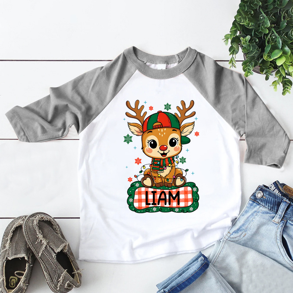 Personalized Kid Cozy Christmas Elk Sweatshirt | inSweatshirt85