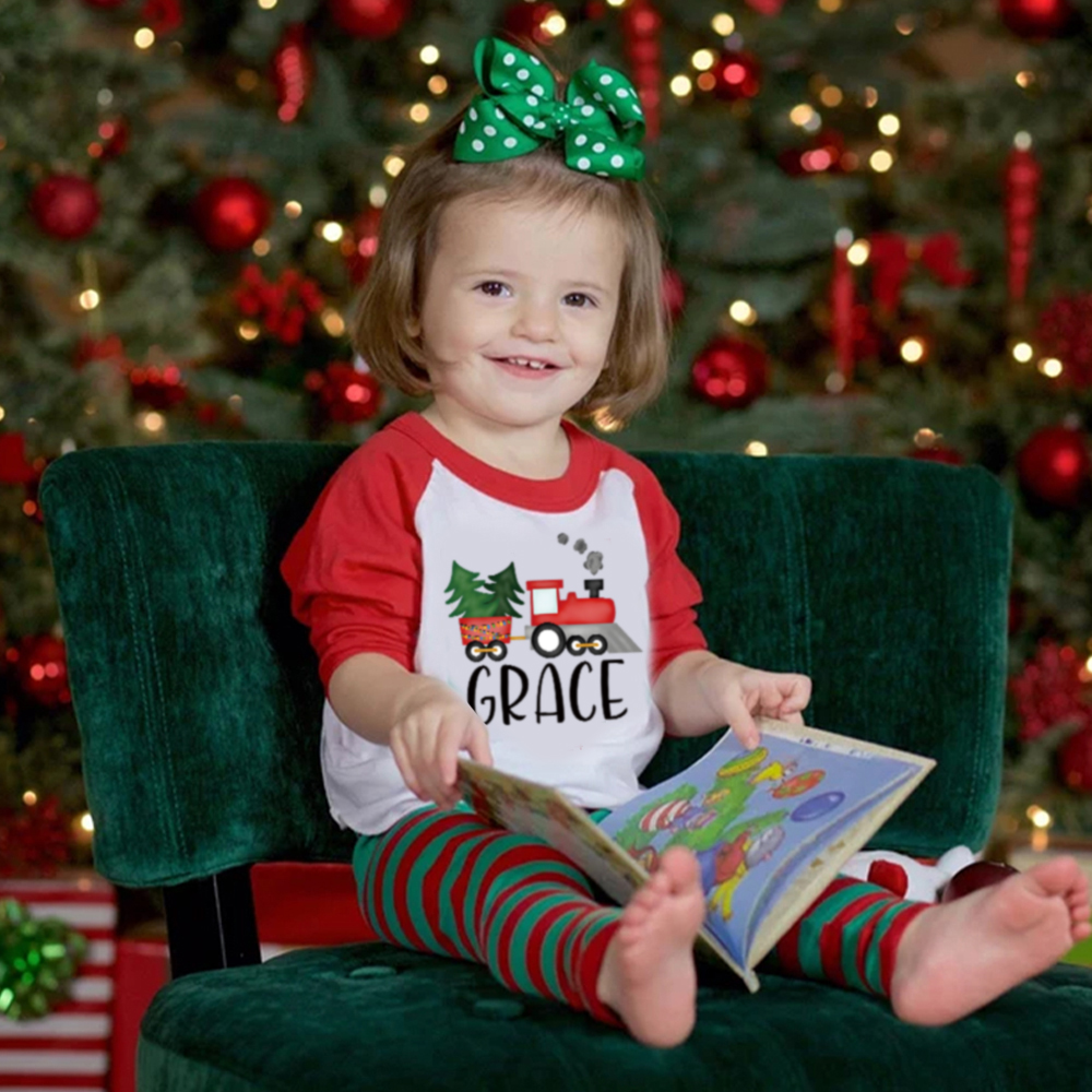 Personalized Kid Cozy Christmas Train Sweatshirt | inSweatshirt86
