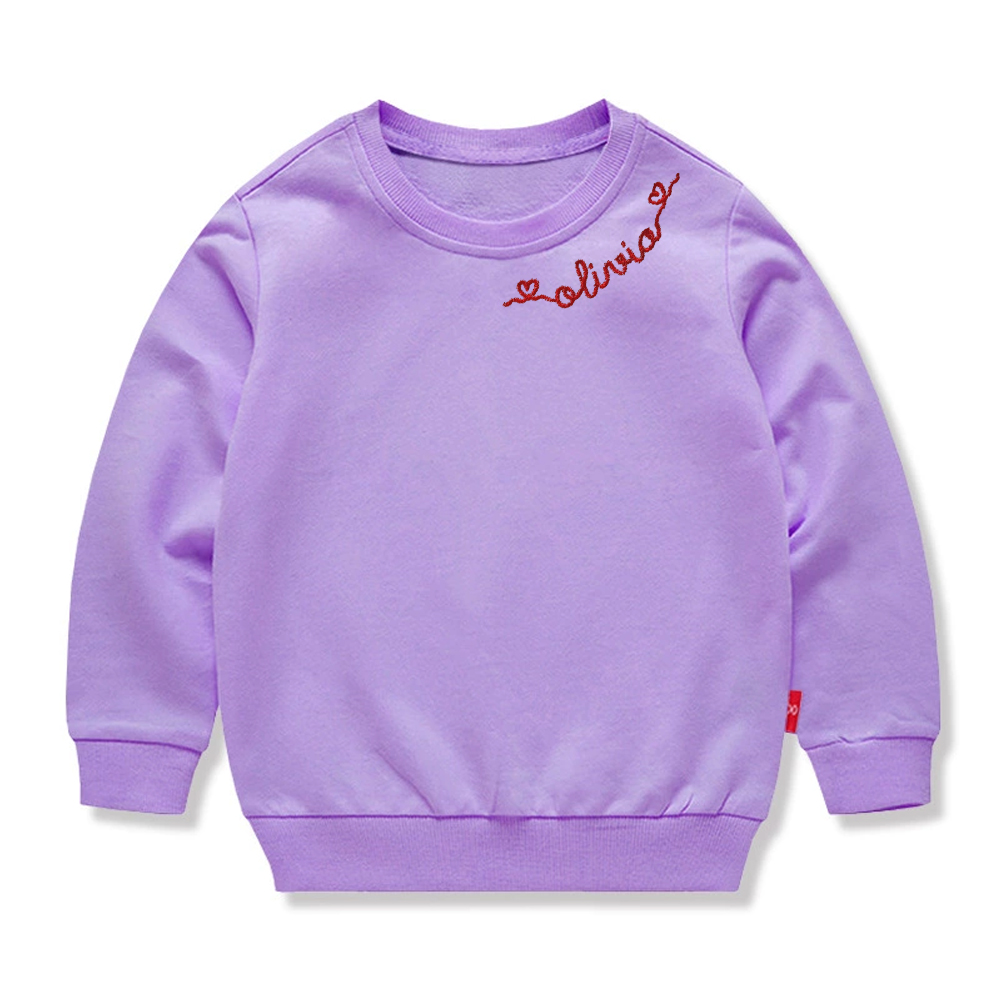 Personalized Embroidered Kids Valentines Sweatshirt | inSweatshirt88